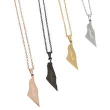 Load image into Gallery viewer, Palestine Map Necklace  "فلسطين"