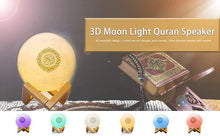 Load image into Gallery viewer, 3D Colour Changing Moon Quran Speaker

