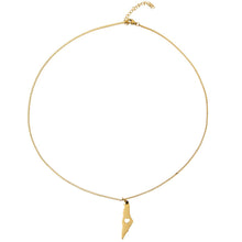 Load image into Gallery viewer, Palestine Map Stainless Steel Necklace with heart cut-out
