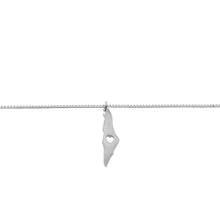 Load image into Gallery viewer, Palestine Map Stainless Steel Necklace with heart cut-out
