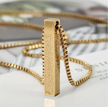 Load image into Gallery viewer, Divine Ayatul Kursi 3D Bar Pendant Necklace
